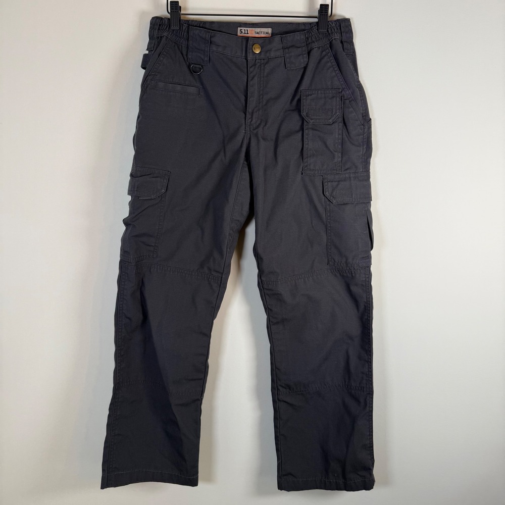 5.11 Tactical Cargo Pants Size 6 Long Grey Ripstop Multi Pocket Utility Workwear